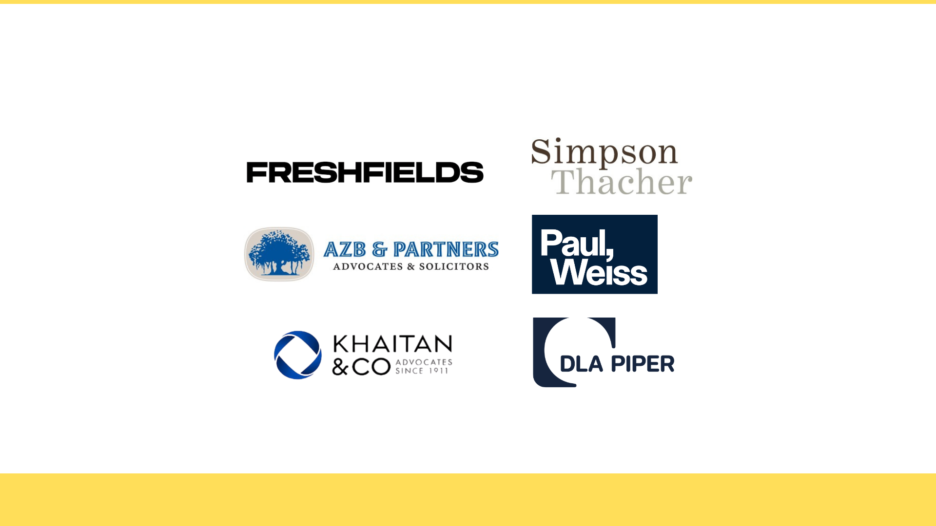 Freshfields, AZB, Simpson Thacher, Paul, Weiss, DLA Piper, Khaitan Act ...